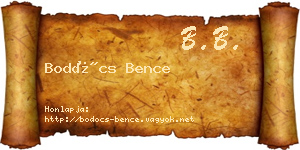 Bodócs Bence névjegykártya