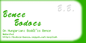 bence bodocs business card